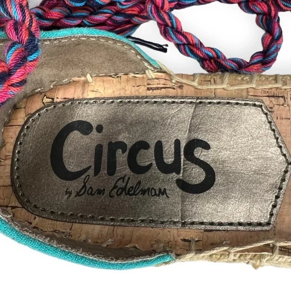 Circus by Sam Edelman Lenora Ankle Wrap Espadrille Sandals Colorful Palm 8.5 - Picture 9 of 10